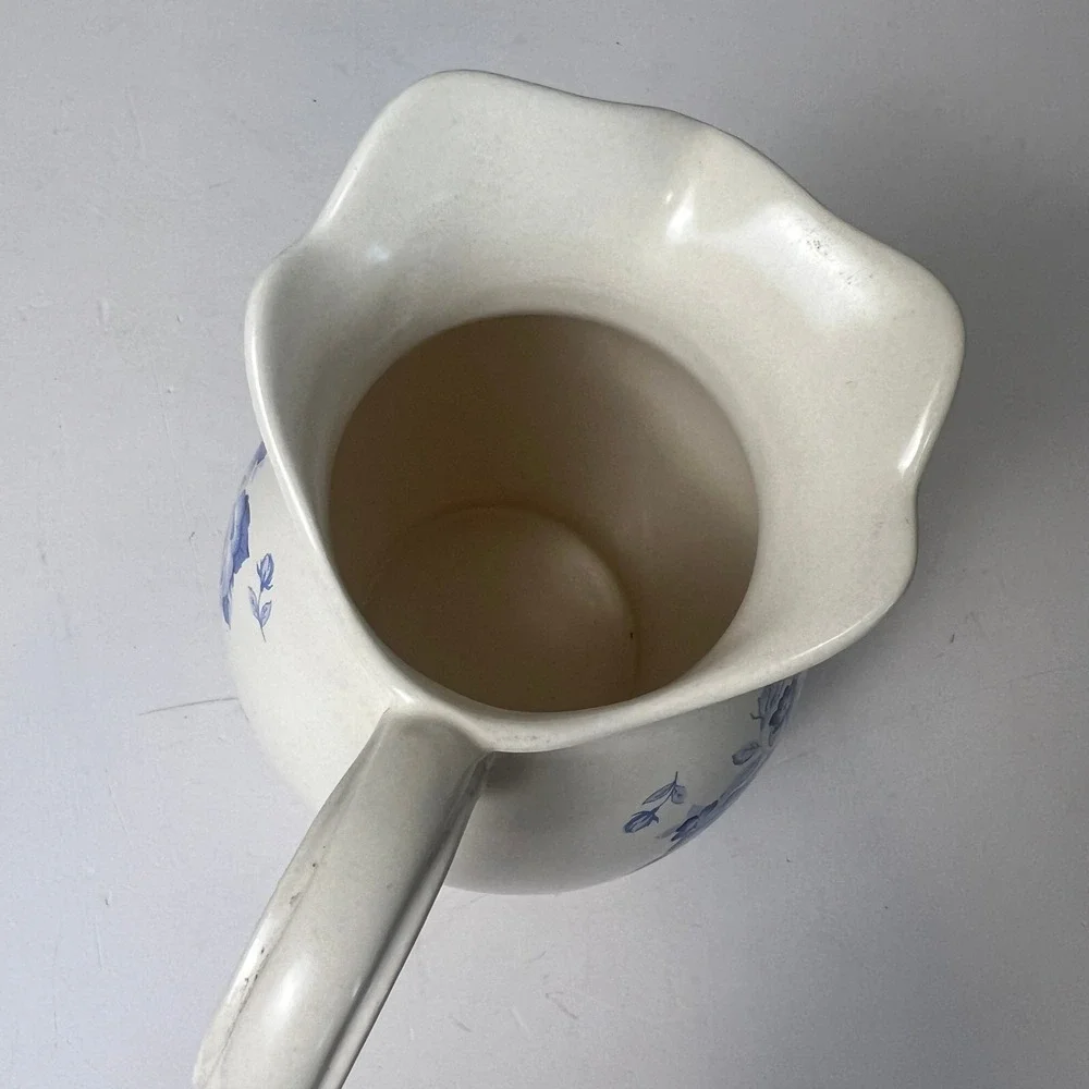 Cottagecore Ceramic Pitcher Home Decor Large Floral Farmhouse Homestead Ranch